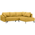 ECKSOFA in Webstoff Gelb  - Gelb/Schwarz, Design, Textil/Metall (250/191cm) - Carryhome