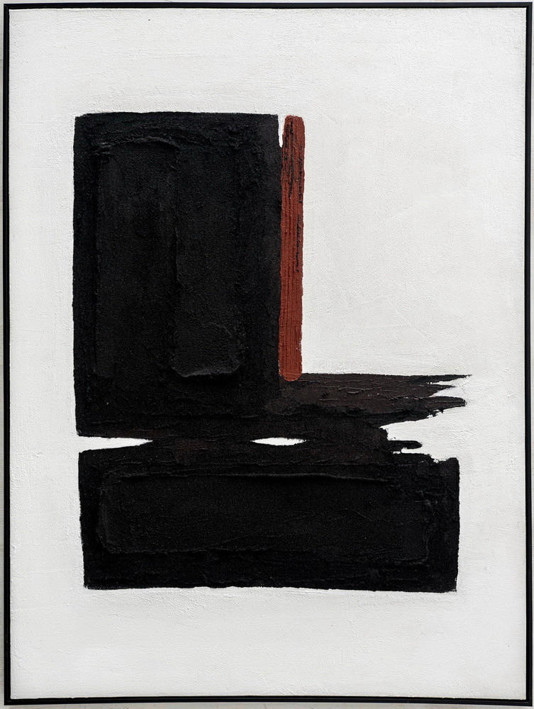 ÖLGEMÄLDE Abstraktes 90/120 cm  - Schwarz/Weiß, Design, Holz/Kunststoff (90/120cm) - Monee