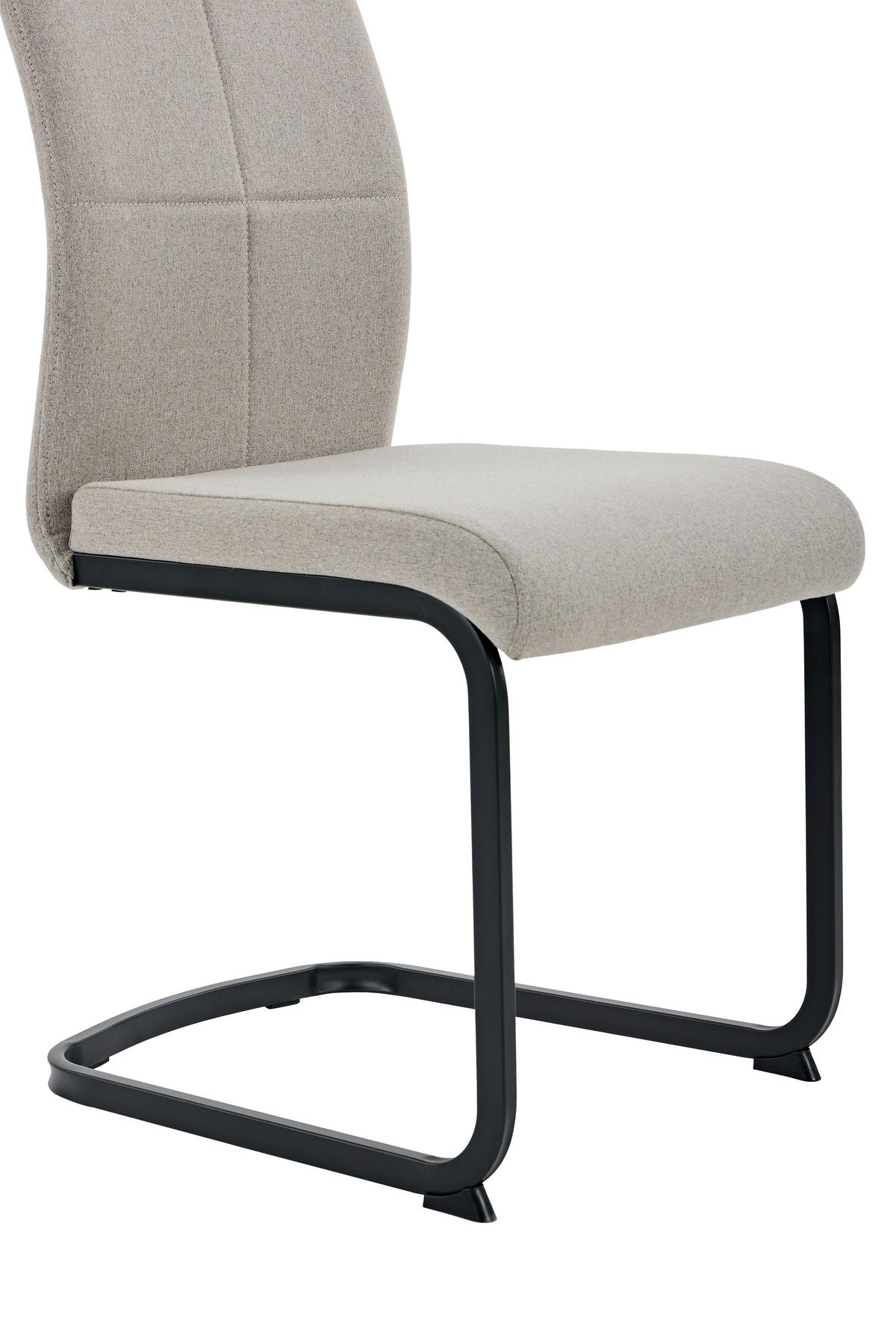 SCHWINGSTUHL-SET 4 Stück  in Stahl Webstoff  - Schlammfarben/Schwarz, MODERN, Textil/Metall (43/98/60cm) - MID.YOU