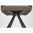 ARMLEHNSTUHL  Sitzfläche 180° drehbar, automatische Rückholfunktion Webstoff, Mikrofaser  - Schwarz/Braun, Design, Textil/Metall (60/96/61cm) - Linea Natura