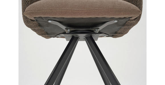 ARMLEHNSTUHL  Sitzfläche 180° drehbar, automatische Rückholfunktion Webstoff, Mikrofaser  - Schwarz/Braun, Design, Textil/Metall (60/96/61cm) - Linea Natura