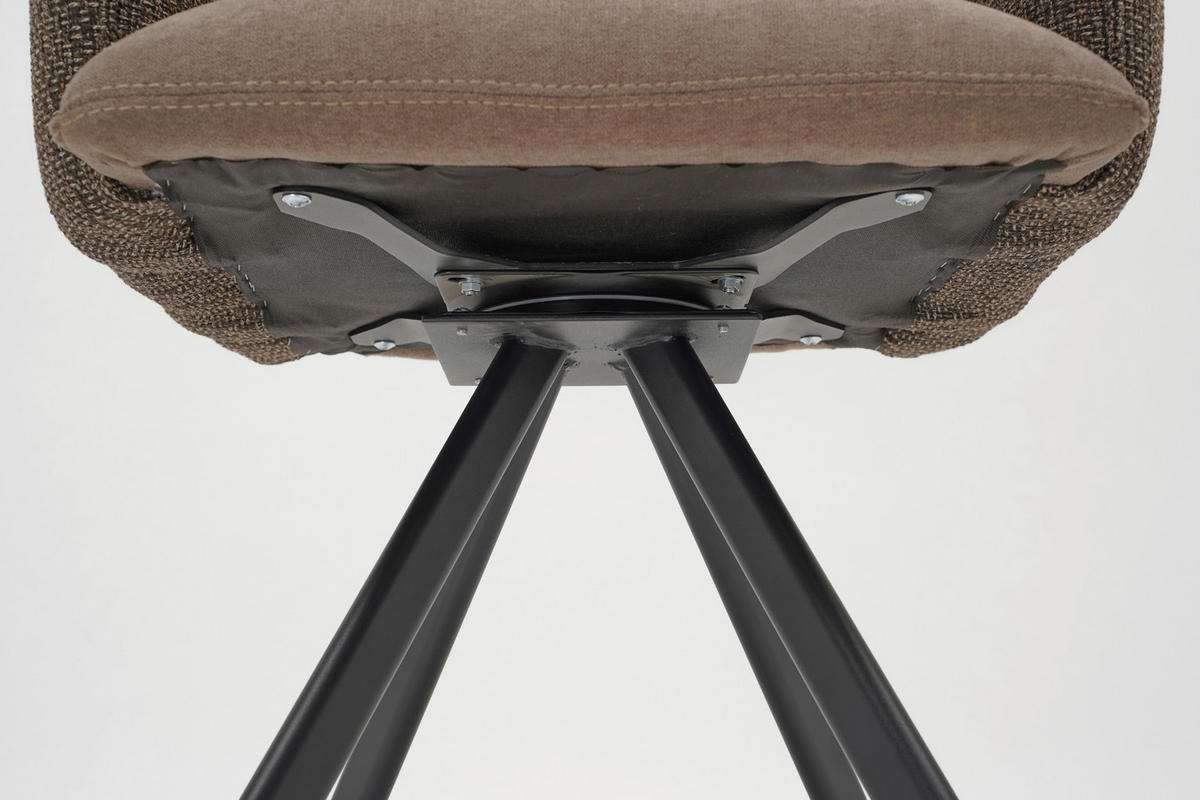 ARMLEHNSTUHL  in Webstoff, Mikrofaser  - Schwarz/Braun, Design, Textil/Metall (60/96/61cm) - Linea Natura