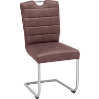 SCAUN BUCATARIE din metal, textil maro, culoare inox  - maro/gri deschis, Design, metal/textil (46/96/59cm) - Novel