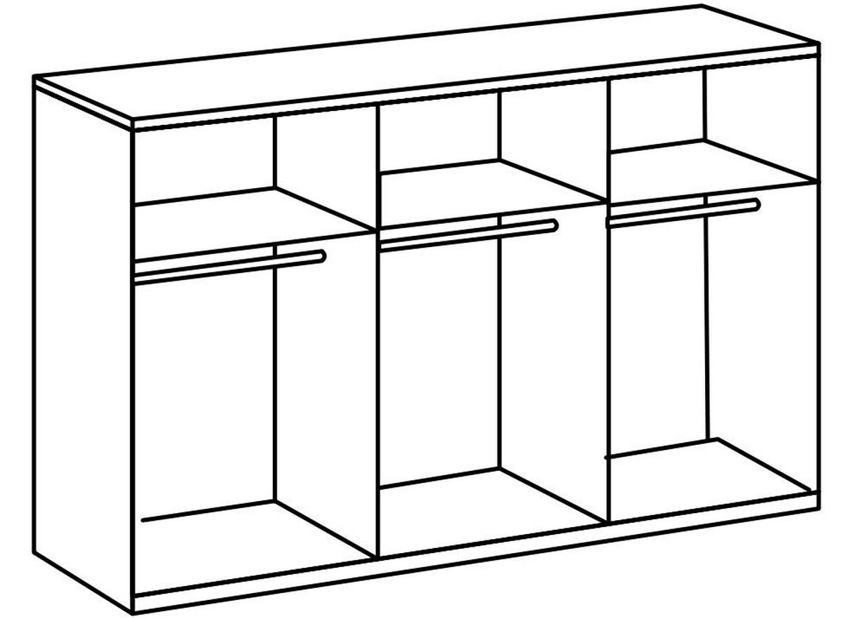 SCHWEBETÜRENSCHRANK in Graphitfarben, Eichefarben  - Chromfarben/Eichefarben, Modern, Holzwerkstoff (300/216/65cm) - MID.YOU
