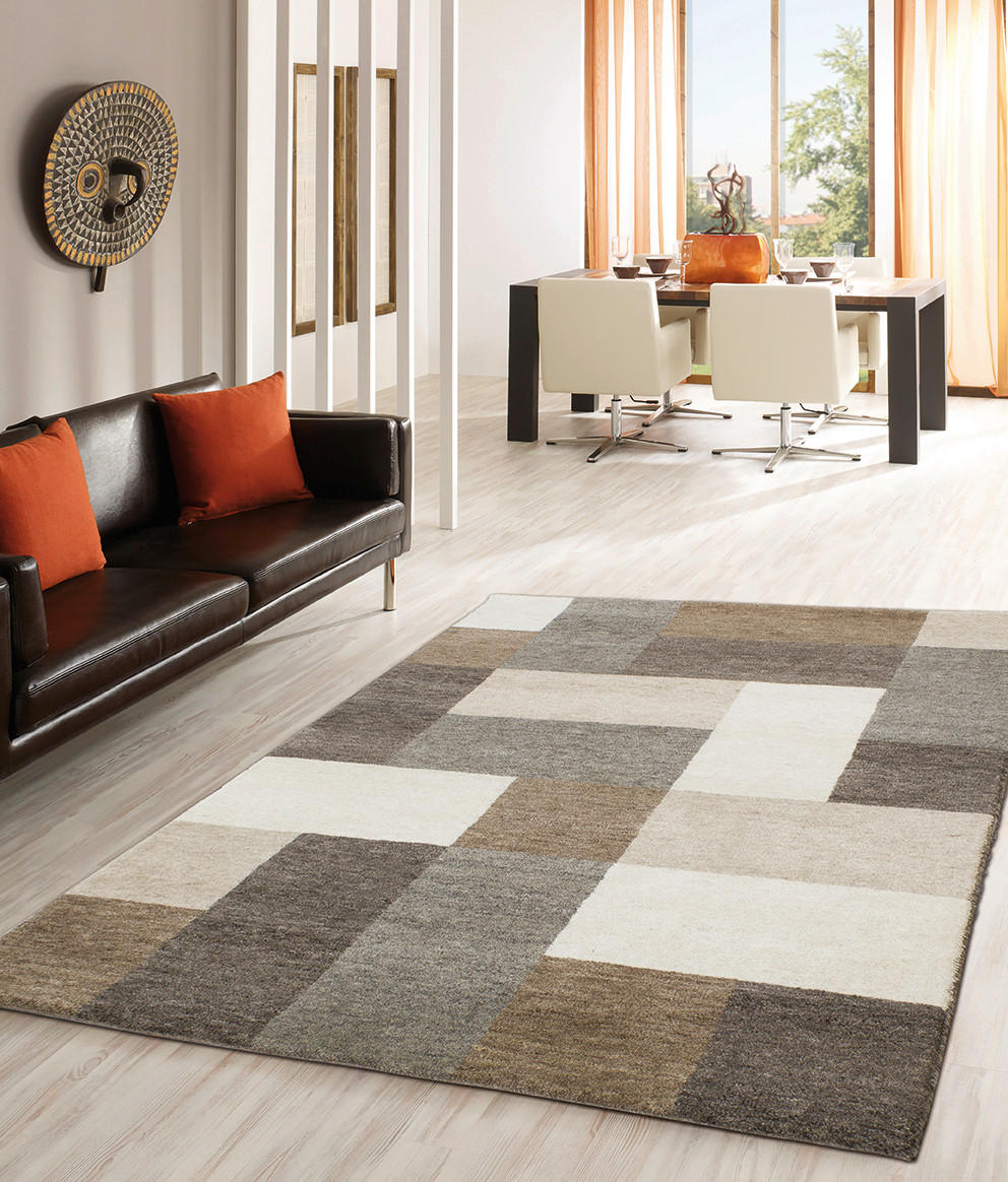 WOLLTEPPICH 170/240 cm Braun, Naturfarben, Beige  - Beige/Braun, Design, Textil (170/240cm) - Cazaris