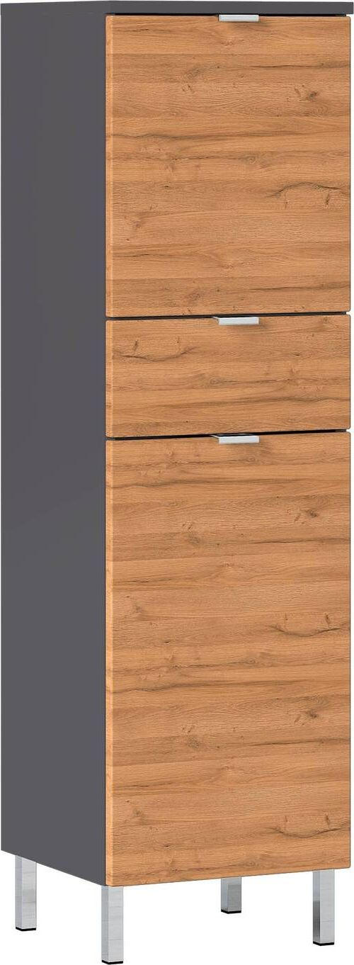 UNTERSCHRANK 34/120/34 cm   - Chromfarben/Eichefarben, KONVENTIONELL, Holzwerkstoff/Metall (34/120/34cm) - Germania