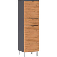 UNTERSCHRANK 34/120/34 cm   - Chromfarben/Eichefarben, KONVENTIONELL, Holzwerkstoff/Metall (34/120/34cm) - Germania