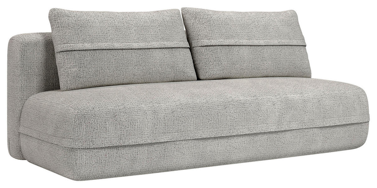 SCHLAFSOFA Chenille Grau  inkl. Rückenkissen, Bettkasten, Schlaffunktion, Rücken echt, Liegefläche im Originalstoff  - Schwarz/Grau, KONVENTIONELL, Kunststoff/Textil (213/92/105cm) - Milino