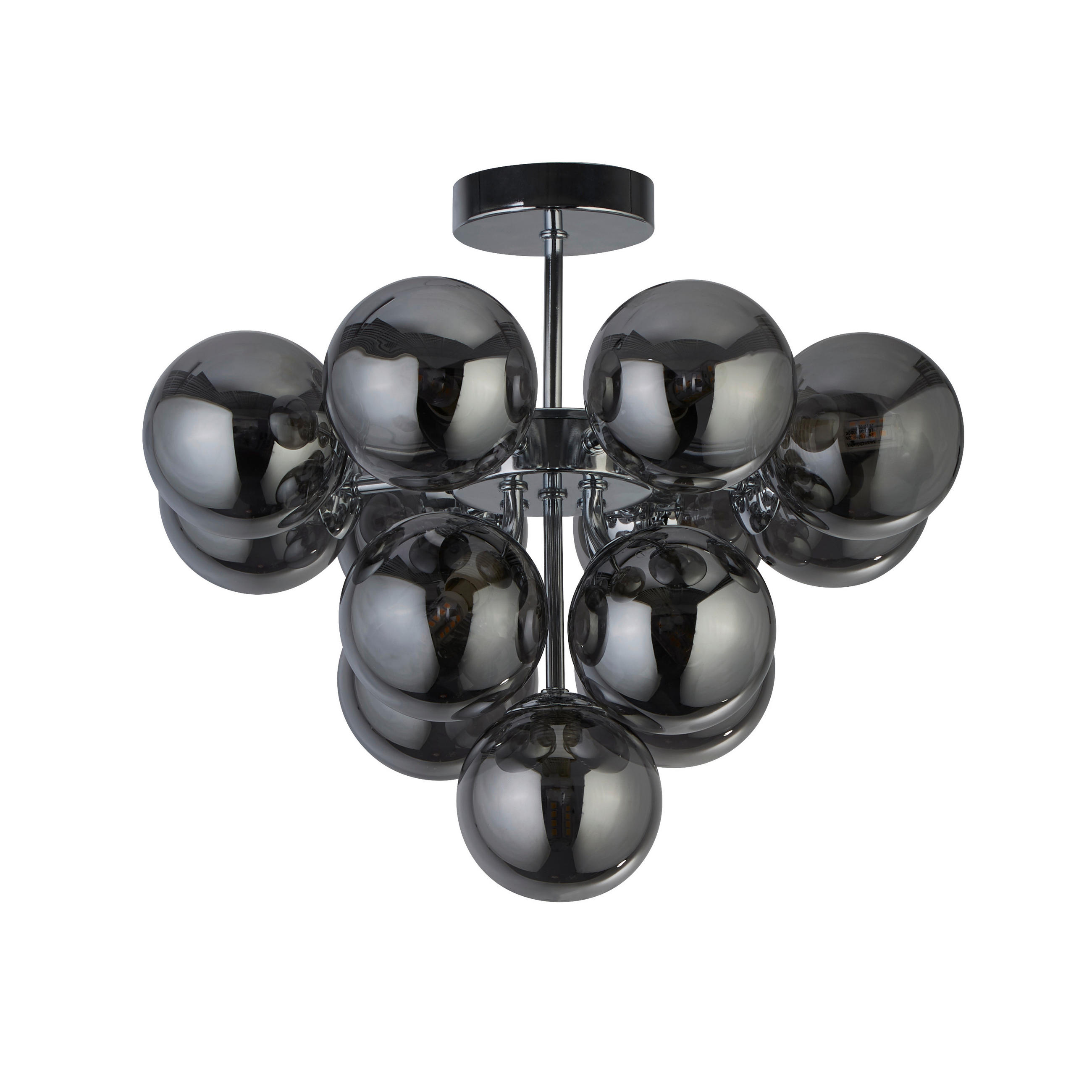 DECKENLEUCHTE Berry 41/35 cm   - Chromfarben, Design, Glas/Metall (41/35cm) - Searchlight