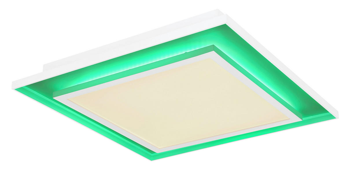 LED-DECKENLEUCHTE 24 W    44,3/44,3/6,3 cm  - Weiss, Design, Kunststoff/Metall (44,3/44,3/6,3cm) - Globo