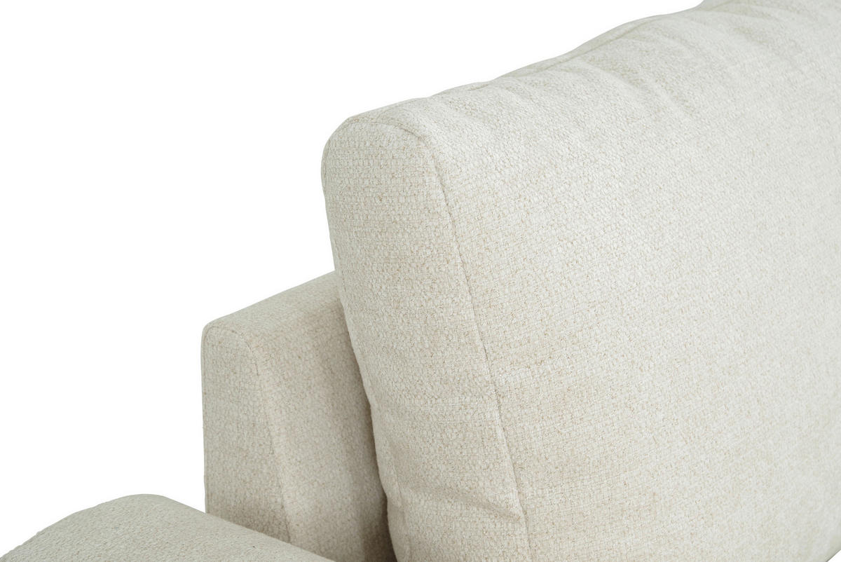 WOHNLANDSCHAFT Beige Chenille  - Beige/Schwarz, KONVENTIONELL, Textil/Metall (188/340/160cm) - Xora