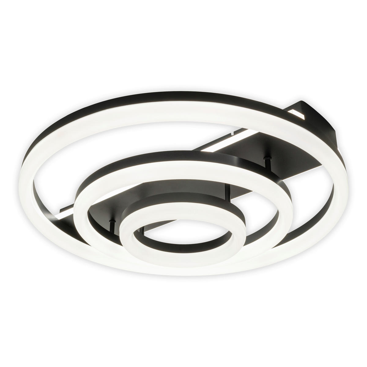 LED-DECKENLEUCHTE CIRULO 60/15.5 cm   - Schwarz/Weiß, Design, Kunststoff/Metall (60/15.5cm) - Näve