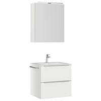 BADEZIMMER  in 61 cm  - Edelstahlfarben/Weiß, MODERN, Holzwerkstoff/Stein (61cm) - Nobilia