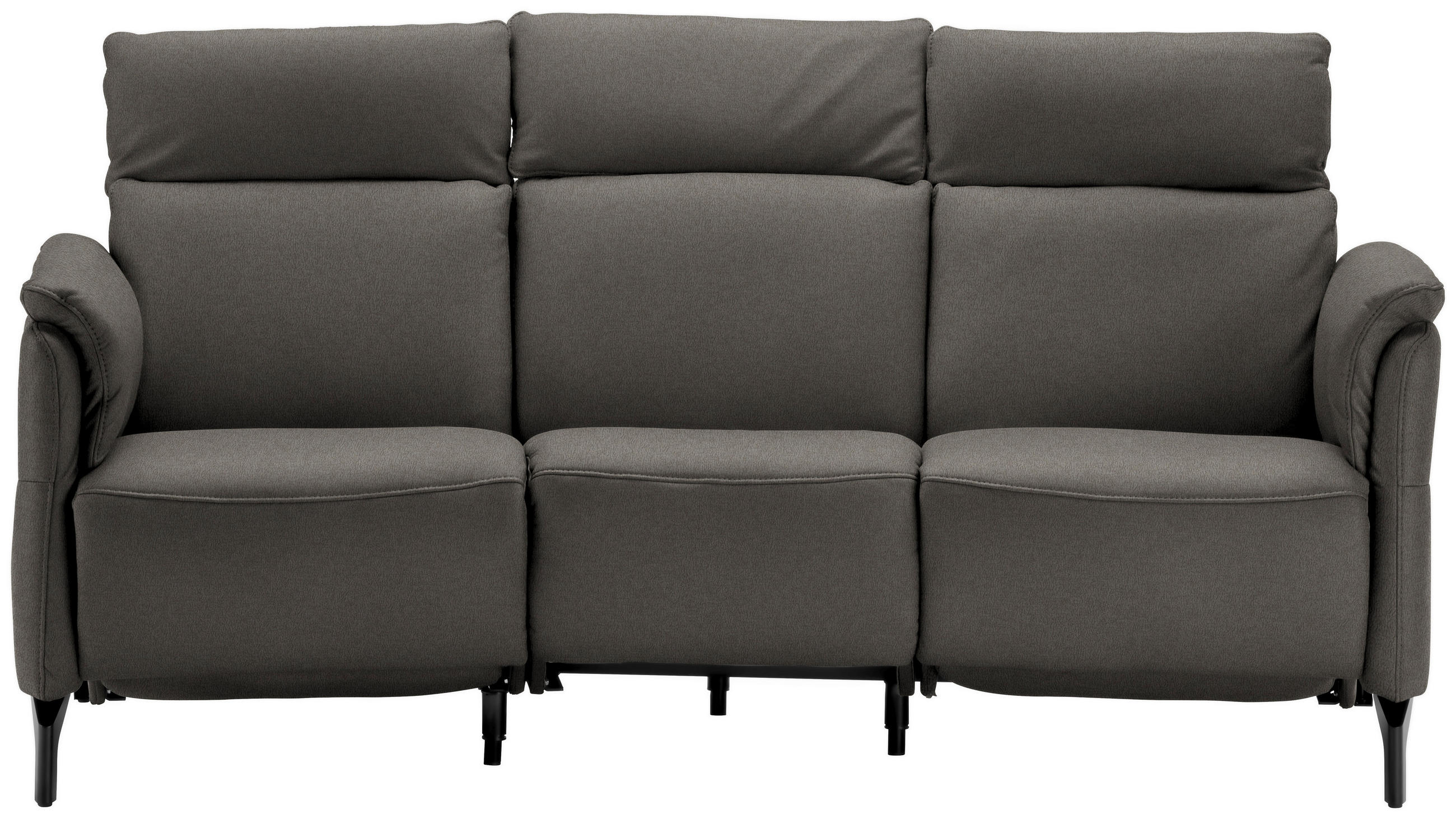 TRAPEZSOFA in Mikrofaser Schieferfarben  - Schieferfarben/Schwarz, Konventionell, Textil/Metall (221/103/95cm) - Dieter Knoll