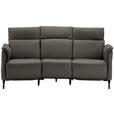TRAPEZSOFA  in Mikrofaser Schieferfarben  - Schieferfarben/Schwarz, KONVENTIONELL, Textil/Metall (221/103/95cm) - Dieter Knoll