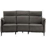 TRAPEZSOFA  in Mikrofaser Schieferfarben  - Schieferfarben/Schwarz, KONVENTIONELL, Textil/Metall (221/103/95cm) - Dieter Knoll