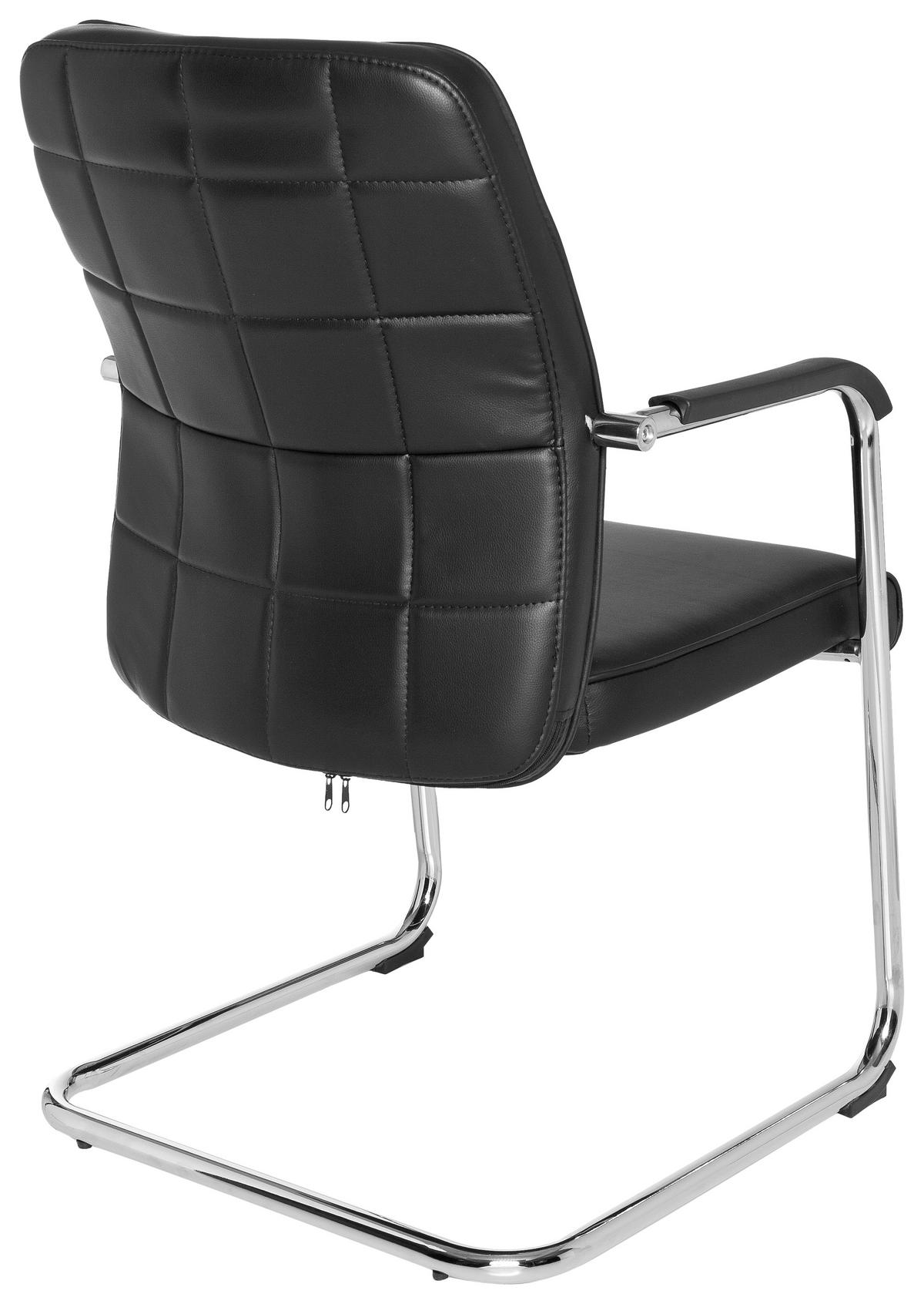 BESUCHERSTUHL Schwarz  - Chromfarben/Schwarz, MODERN, Kunststoff/Textil (55/94/43cm) - MID.YOU