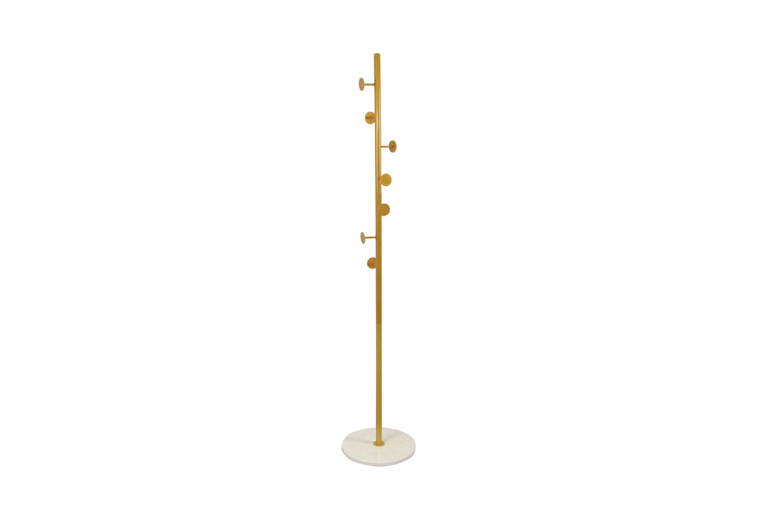 KLEIDERSTÄNDER in Gelb, Weiß   - Gelb/Weiß, Design, Stein/Metall (35/35/170cm) - MID.YOU