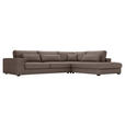 ECKSOFA Braun Cord  - Schwarz/Braun, KONVENTIONELL, Kunststoff/Textil (314/250cm) - Carryhome