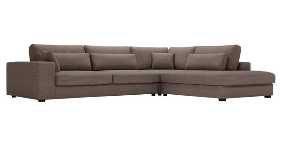 ECKSOFA Braun Cord  - Schwarz/Braun, KONVENTIONELL, Kunststoff/Textil (314/250cm) - Carryhome