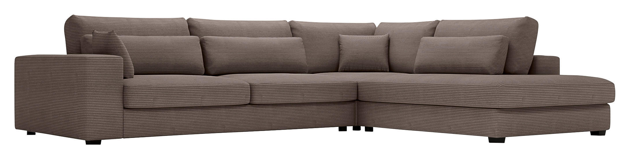 ECKSOFA in Cord Braun  - Schwarz/Braun, Konventionell, Kunststoff/Textil (314/250cm) - Carryhome