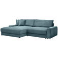 ECKSOFA in Cord Graublau  - Graublau/Schwarz, MODERN, Kunststoff/Textil (180/300cm) - Carryhome