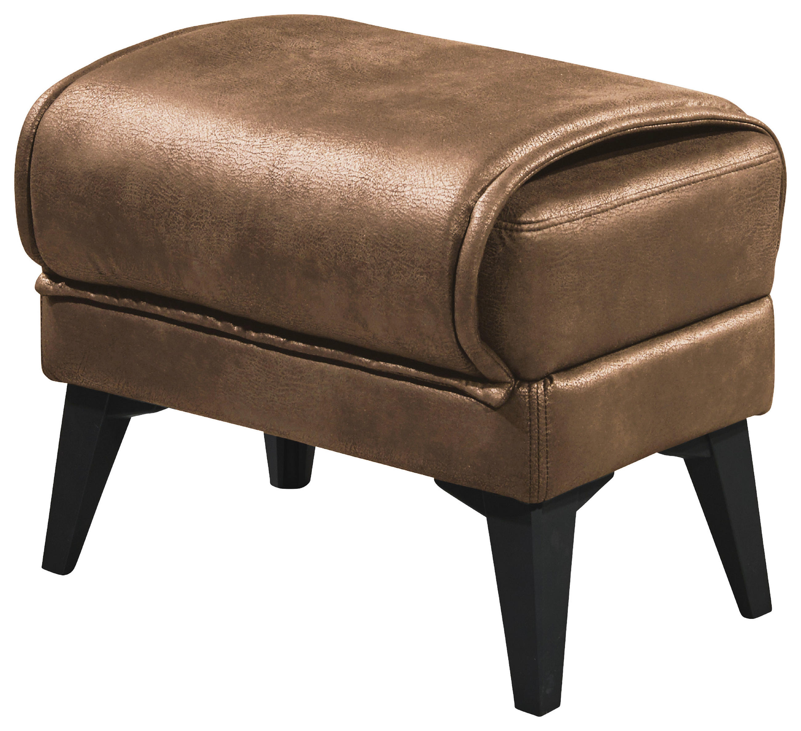 HOCKER Mikrovelours Hellbraun  - Hellbraun/Schwarz, MODERN, Kunststoff/Textil (62/49/43cm) - MID.YOU