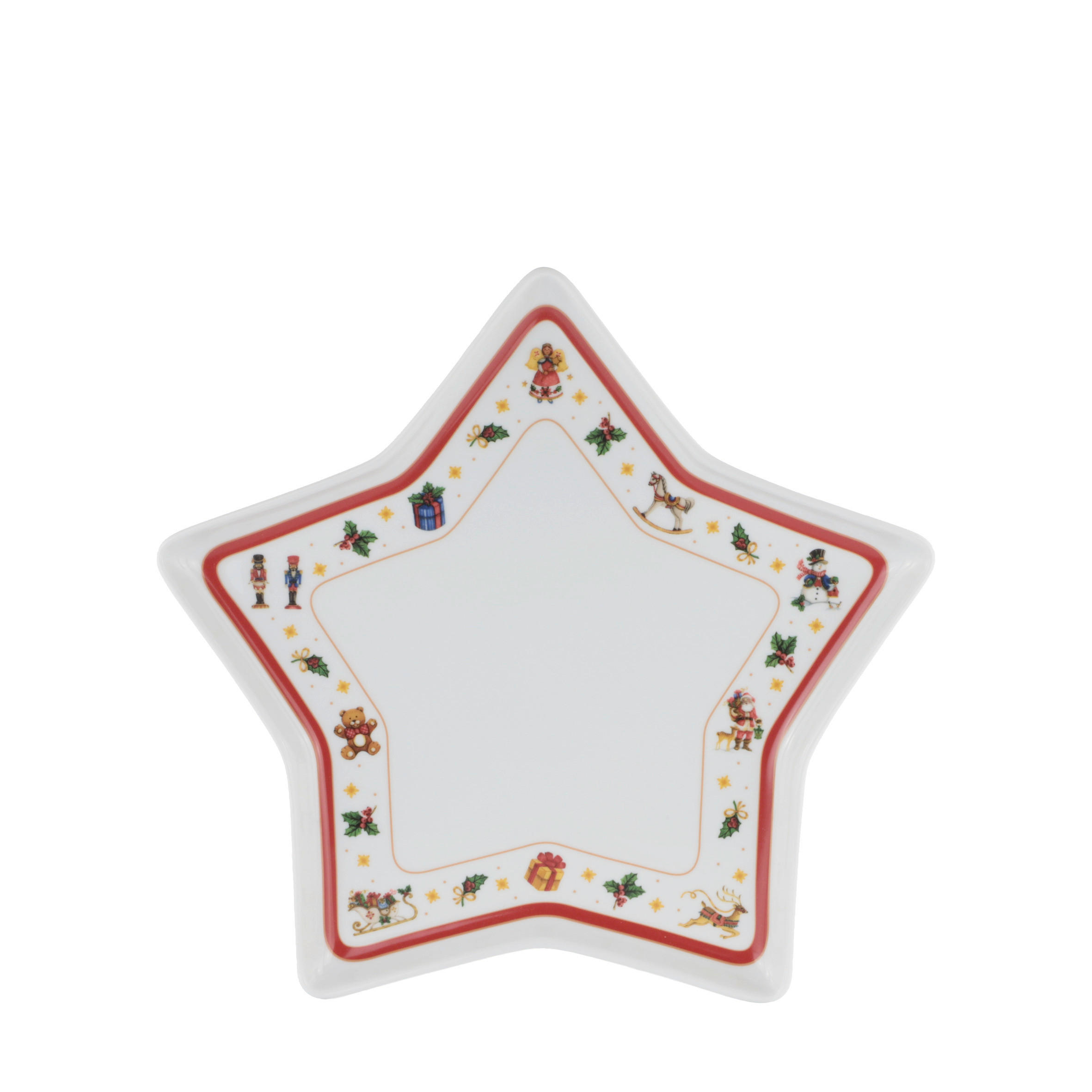 SERVÍROVACÍ PODNOS, keramika, 19 cm - bílá/červená, Konvenční, keramika (19cm) - X-Mas