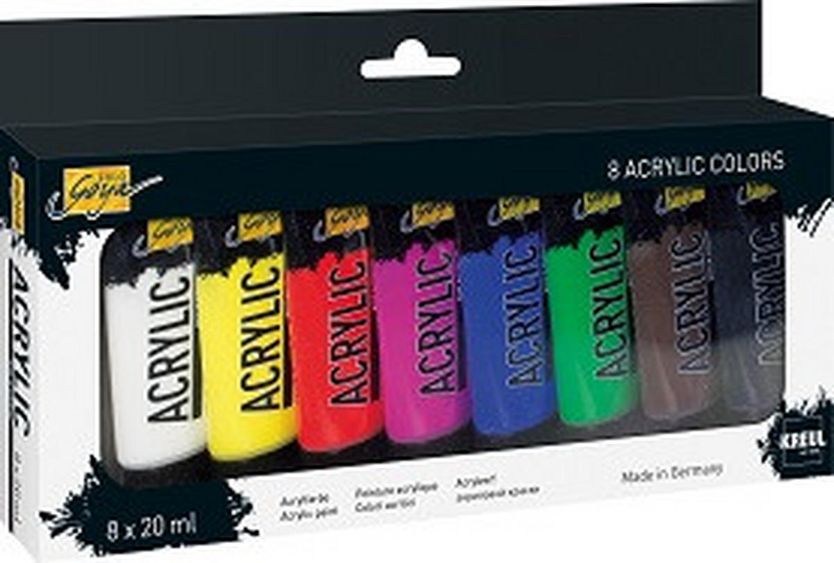 ACRYLFARBENSET - Blau/Gelb, Basics (3/23/13cm)