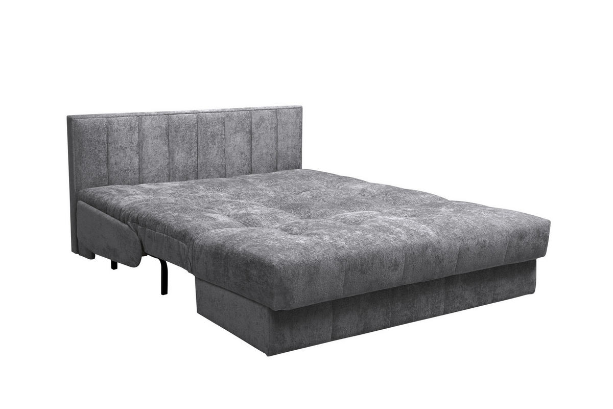 SCHLAFSOFA in Textil Hellgrau  - Hellgrau/Schwarz, Konventionell, Kunststoff/Textil (166/93/106cm) - home24