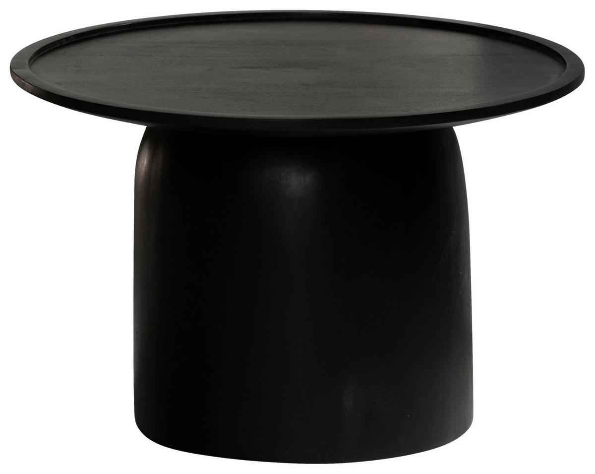 COUCHTISCH Mangoholz massiv rund Schwarz  - Schwarz, Design, Holz (60/40cm) - MID.YOU