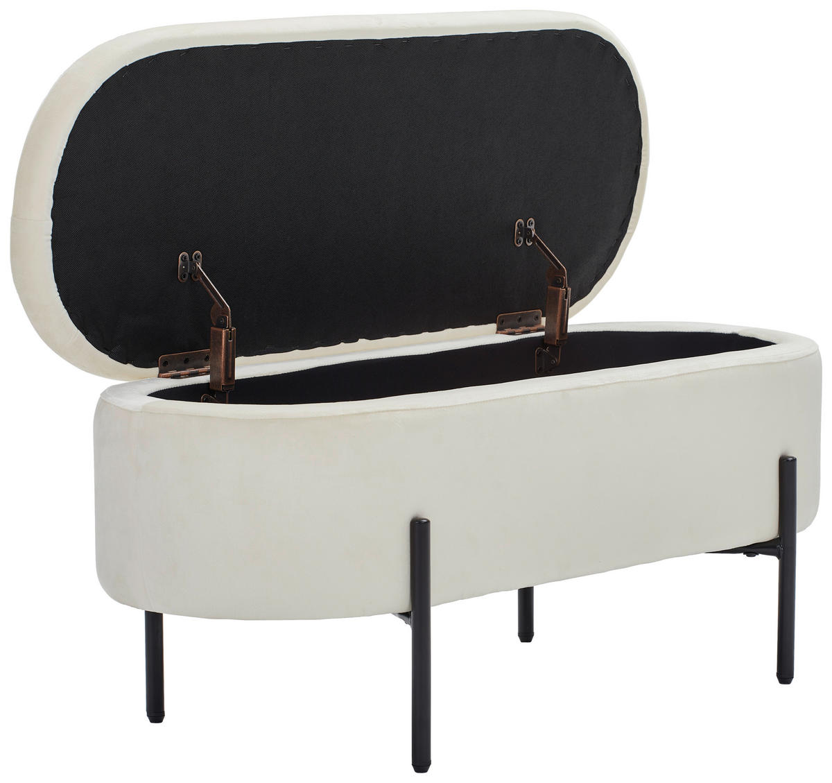 SANDUK-KLUPA   - bela/crna, Moderno, metal/tekstil (95/43/36cm) - PBJ