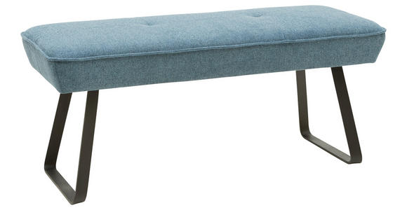 HOCKERBANK 118/50/51 cm   - Blau/Schwarz, Design, Textil/Metall (118/50/51cm) - Dieter Knoll