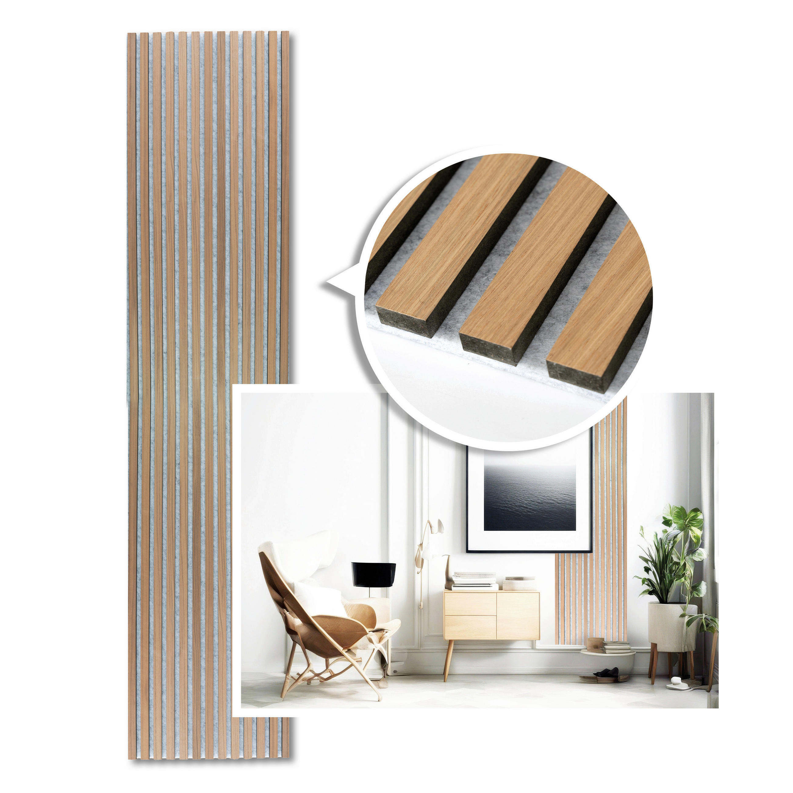 AKUSTIKPANEEL Echtholz 40/120/2,1 cm  - Eichefarben, Basics, Holzwerkstoff (40/120/2,1cm)