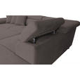 ECKSOFA inkl. Funktionen Anthrazit Cord  - Anthrazit/Silberfarben, Design, Textil/Metall (257/226cm) - Xora