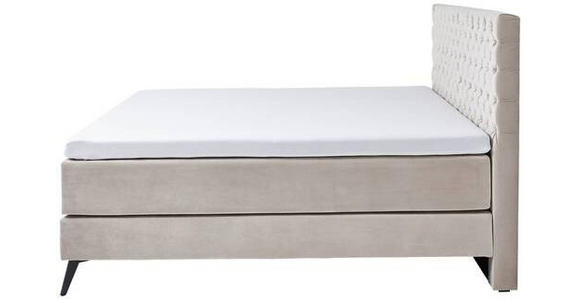 BOXSPRINGBETT 160/200 cm  in Beige  - Beige/Graphitfarben, Design, Textil/Metall (160/200cm) - Xora