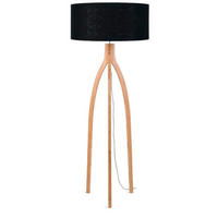 STOJACÍ LAMPA, 60/160 cm  - černá/přírodní barvy, Trend, dřevo/textil (60/160cm) - Good & Mojo
