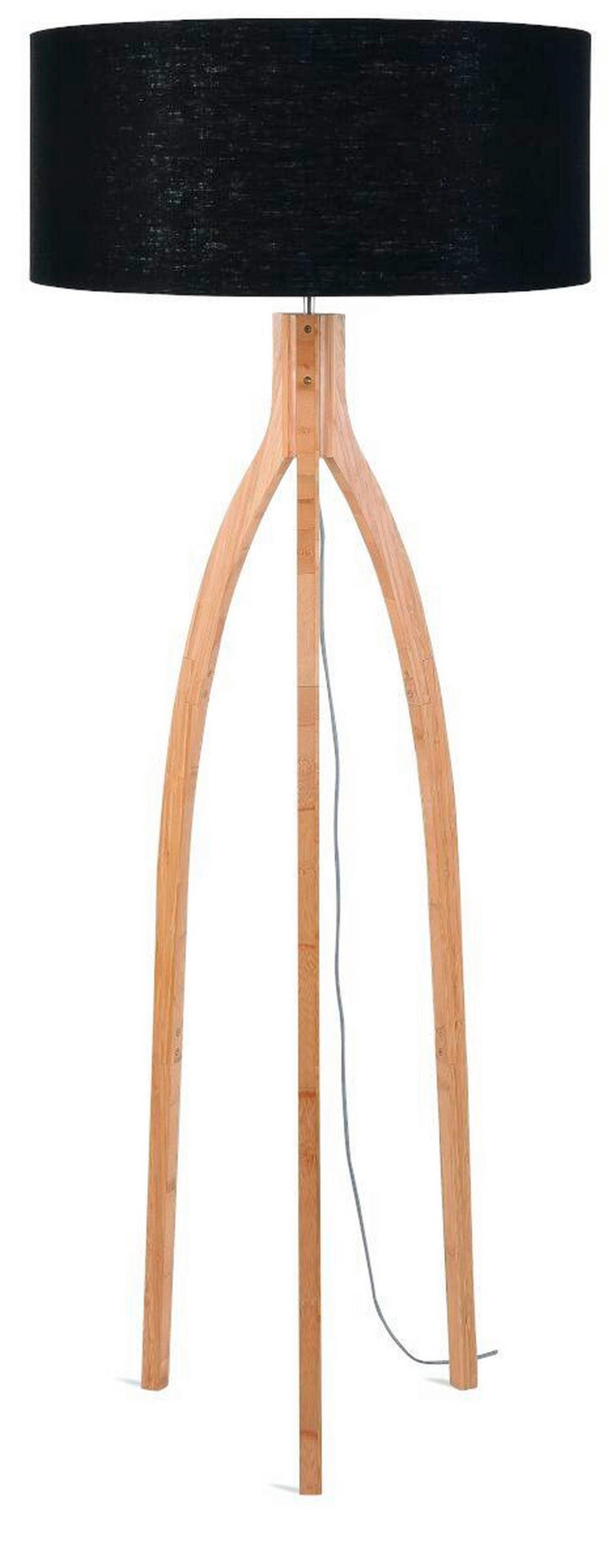 STOJACÍ LAMPA, 60/160 cm  - černá/přírodní barvy, Trend, dřevo/textil (60/160cm) - Good & Mojo
