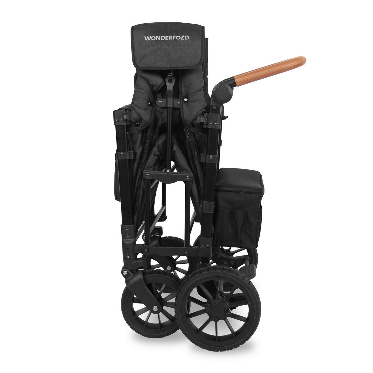 BOLLERWAGEN Luxe Double Stroller Wagon Schwarz 63.5/113.03/137.16 cm  - Schwarz, Basics (63.5/113.03/137.16cm) - WONDERFOLD