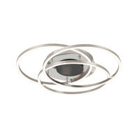 LED-DECKENLEUCHTE 50/8,5 cm   - Schwarz/Nickelfarben, Design, Kunststoff/Metall (50/8,5cm) - Novel