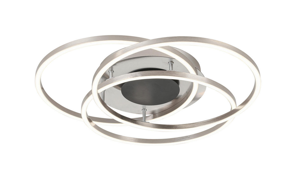 LED-DECKENLEUCHTE 50/8,5 cm   - Schwarz/Nickelfarben, Design, Kunststoff/Metall (50/8,5cm) - Novel