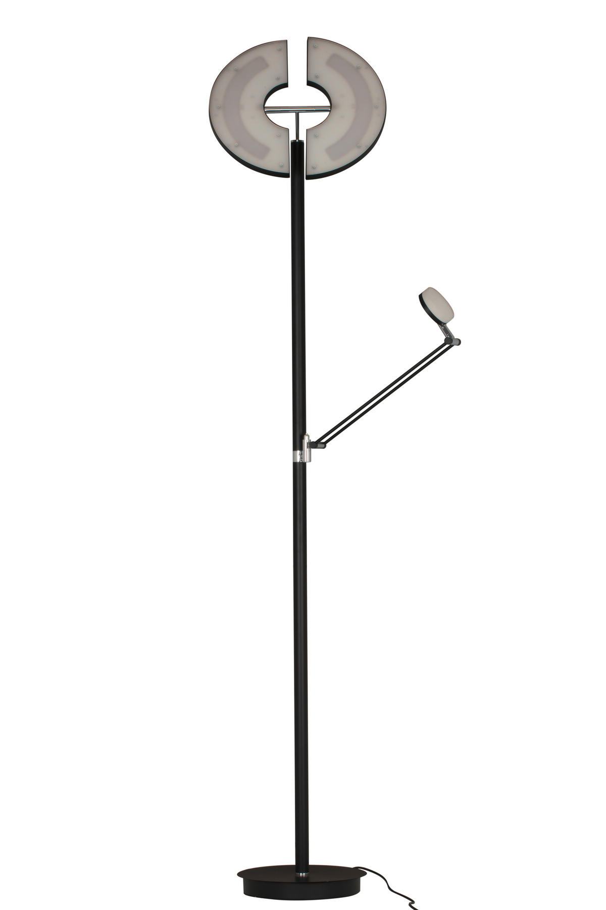 STOJACIA LED LAMPA, 41/39,35/182,80 cm - čierna/prírodná farba, Basics, kov/drevo (41/39,35/182,80cm) - Dieter Knoll