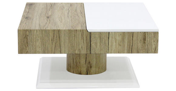 COUCHTISCH in Holzwerkstoff 78/78/40 cm - Weiß/Sonoma Eiche, Design, Holzwerkstoff (78/78/40cm) - Xora