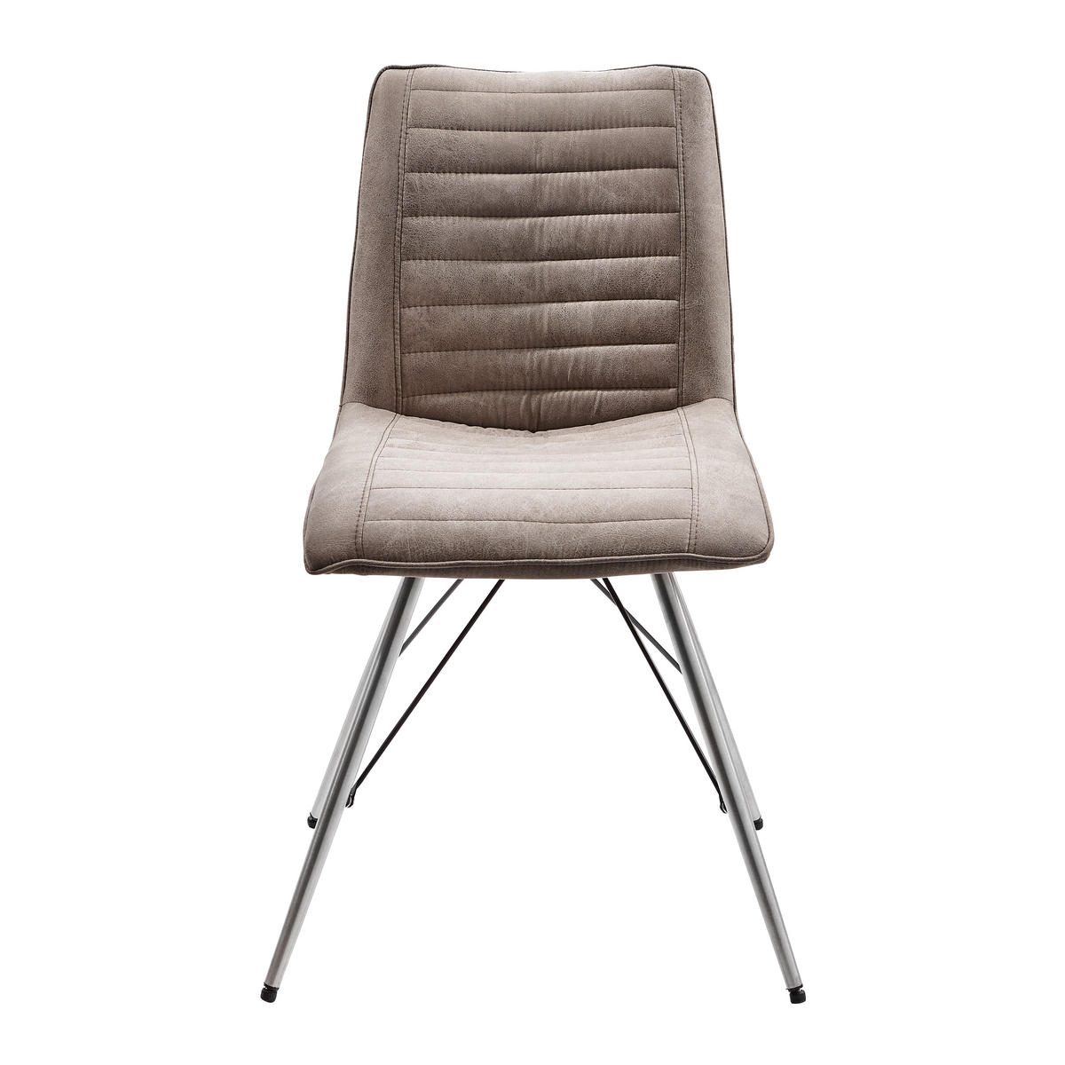 SZÉK fém, textil taupe, nemesacélszínű  - nemesacélszínű/taupe, Design, textil/fém (54/89/60cm) - Xora