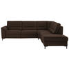 ECKSOFA Echtleder Dunkelbraun  - Dunkelbraun/Schwarz, Konventionell, Leder/Metall (290/249cm) - Beldomo Premium