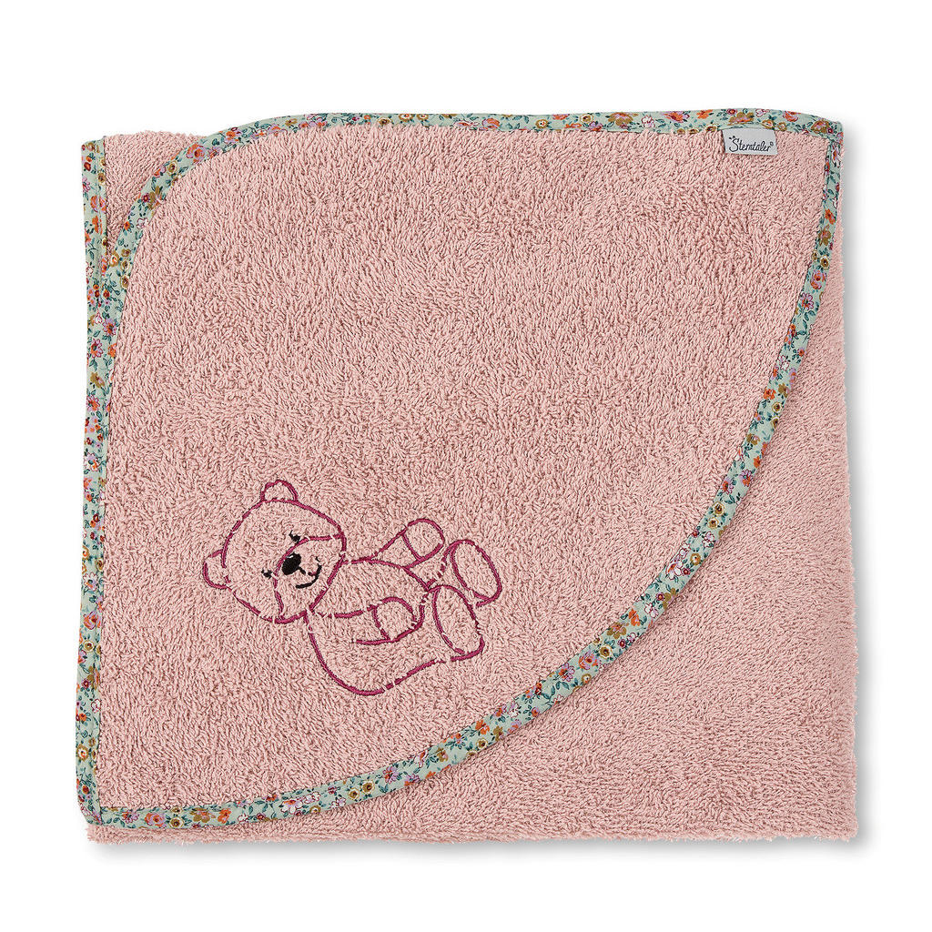 Thumbnail - Sterntaler Kapuzenbadetuch Baylee Rose, Altrosa, Textil, Bär, 100x0.5x100 cm, hochwertige Qualität, angenehm weich, durc...