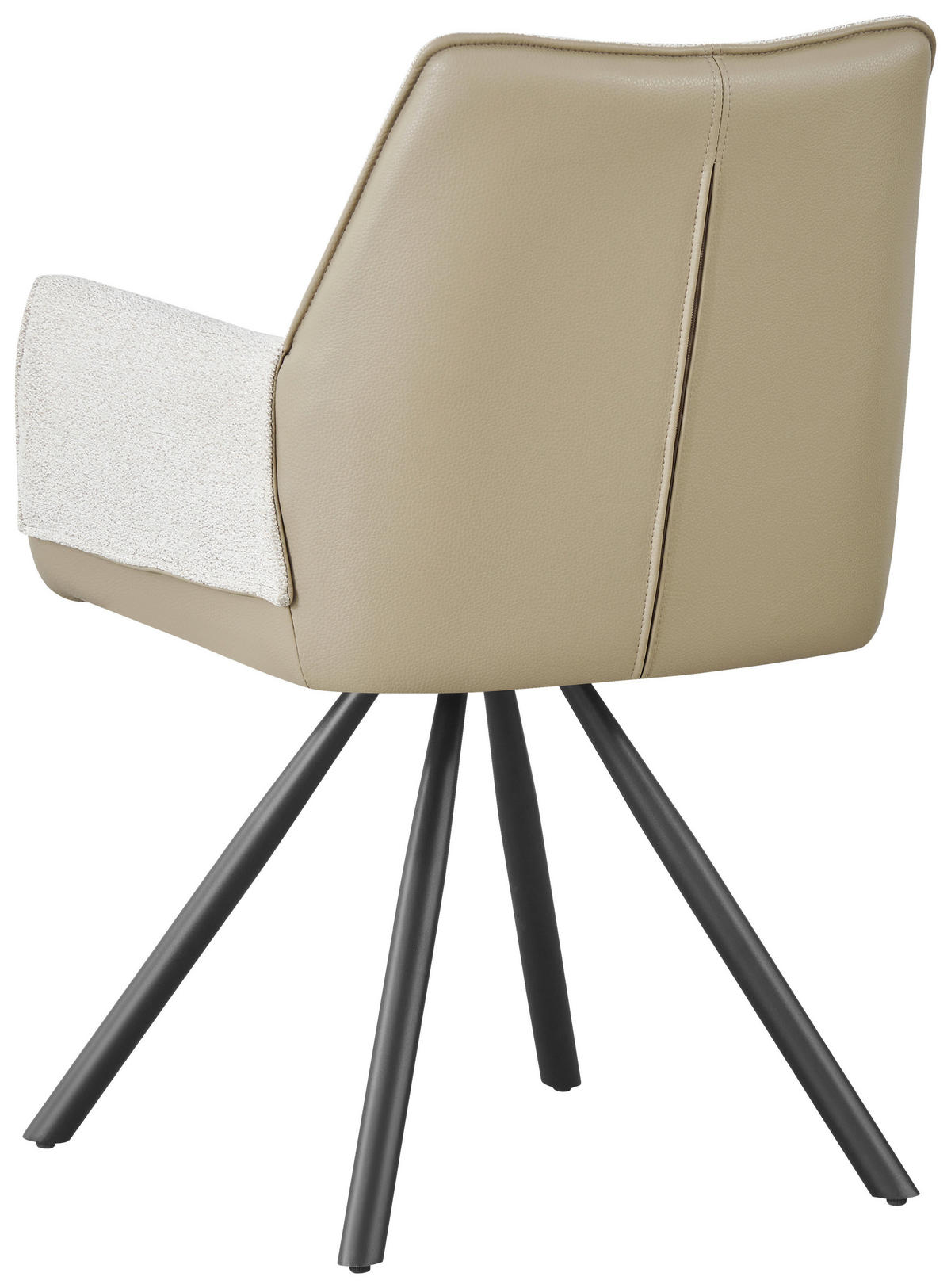 ARMLEHNSTUHL  inklusive Armlehnen, Sitzfläche 180° drehbar, automatische Rückholfunktion Lederlook, Struktur  Schwarz, Taupe, Beige  - Taupe/Beige, MODERN, Holz/Textil (58/90/62cm) - MID.YOU