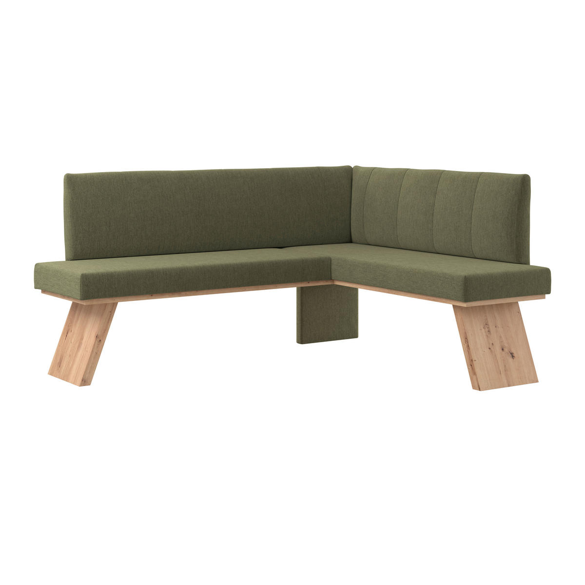 ECKBANK 185/150 cm Webstoff Grün   - Eichefarben/Grün, KONVENTIONELL, Textil (185/150cm)