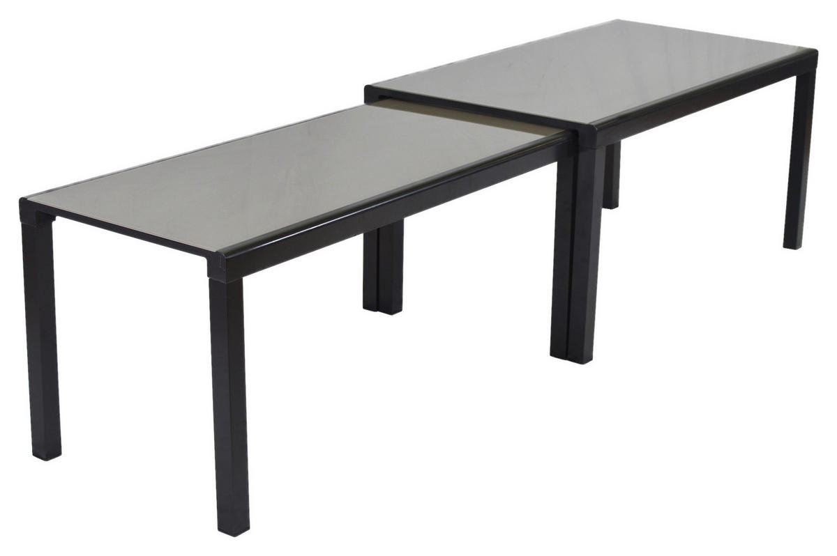 GARTENSET 7-teilig  - Graphitfarben/Grau, MODERN, Glas/Textil - Gardenson