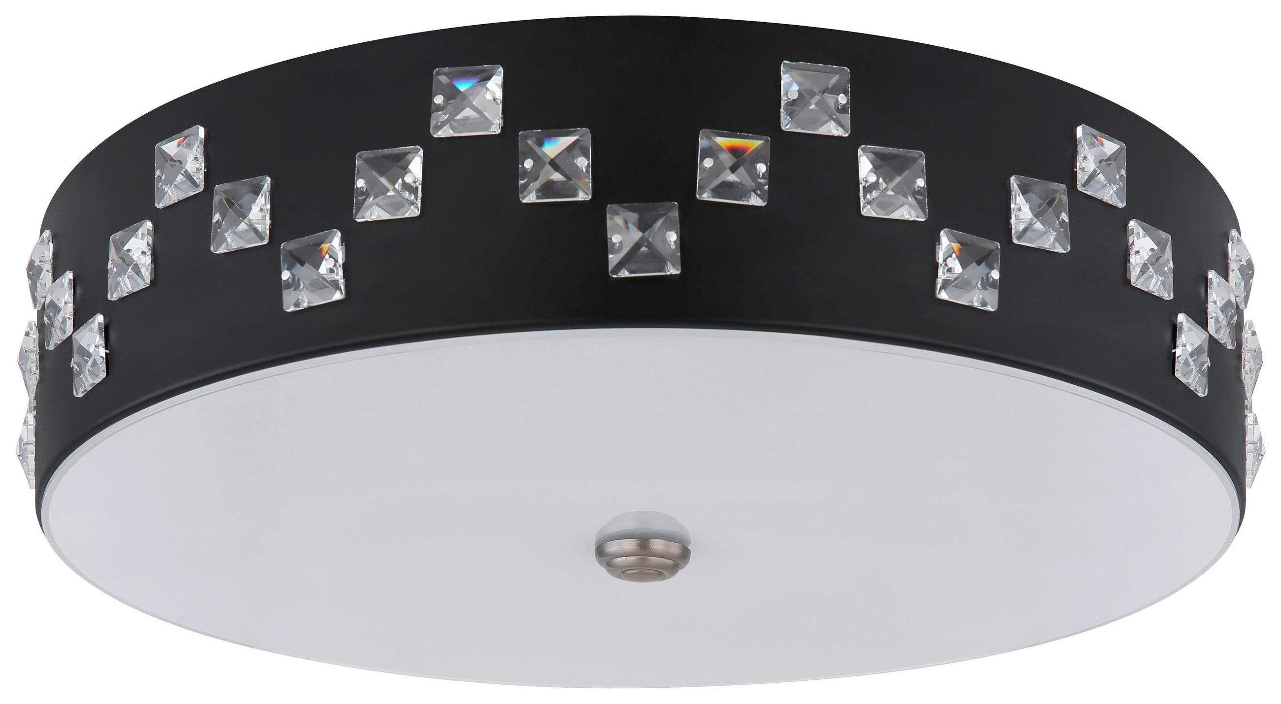 LED SVJETILJKA STROPNA Abelia  - prozirno/crna, Basics, staklo/metal (45/12cm) - Globo